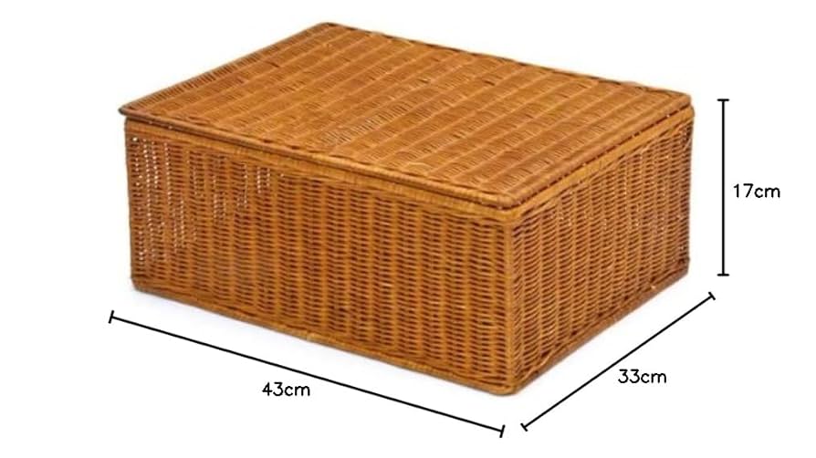 Amazon.co.jp: 型番4009 籐かご 良質ふた付バスケット整理カゴ